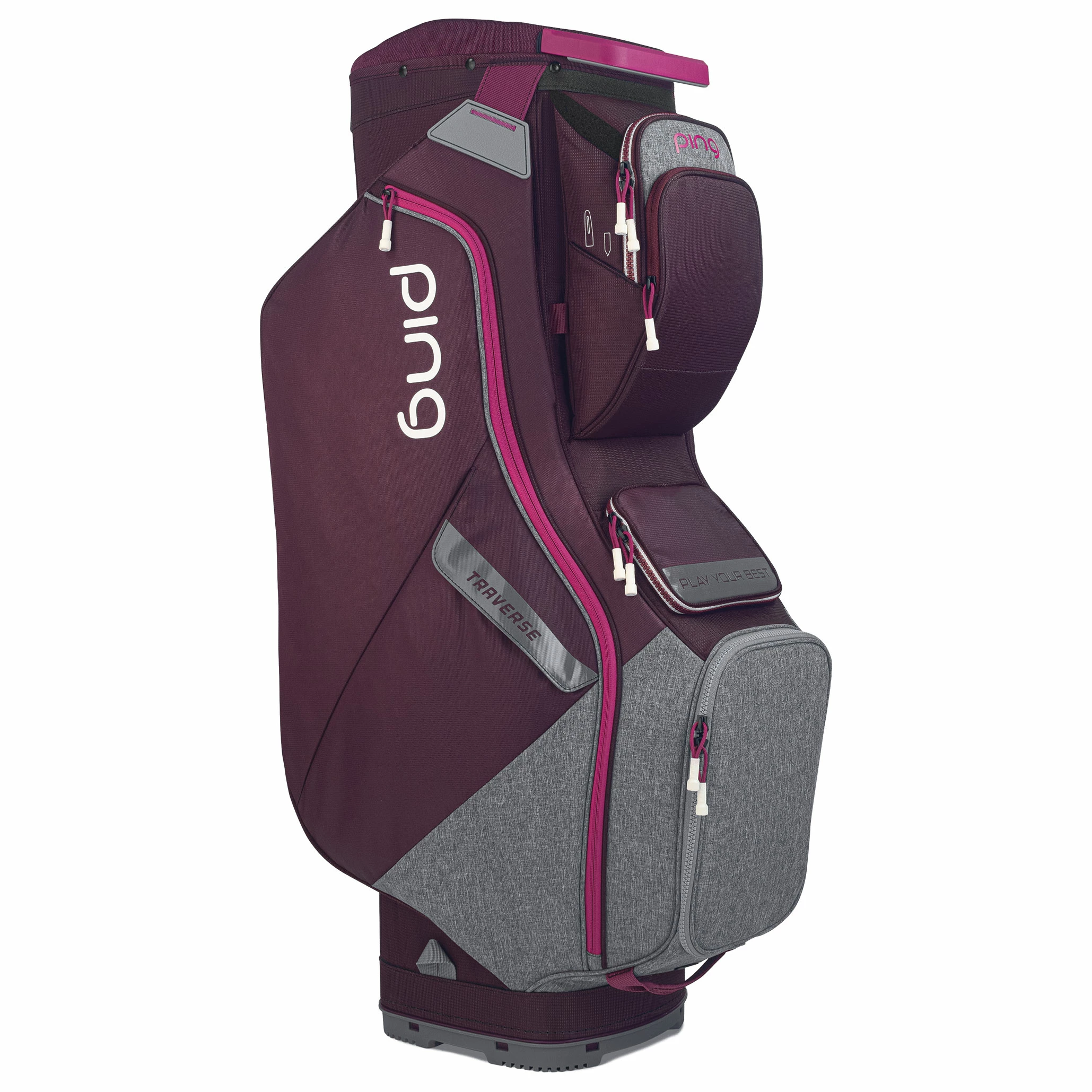 Ping Traverse 214 Golf Cart Bag - Garnet/Heathered Grey