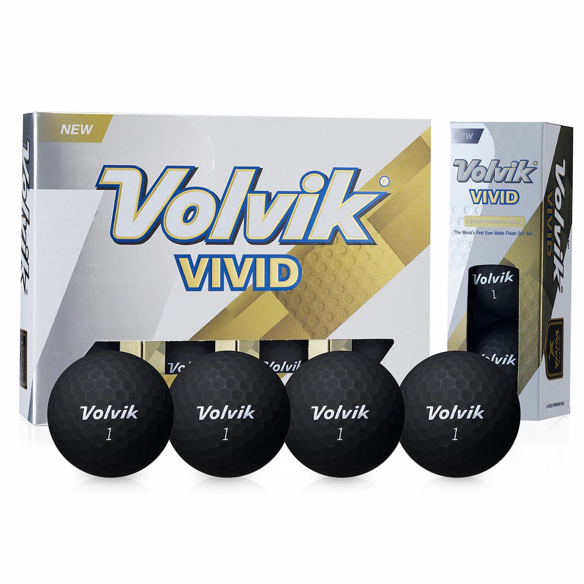 Volvik Vivid Golf Balls 12Pack UNISEX BLACK - Image 5
