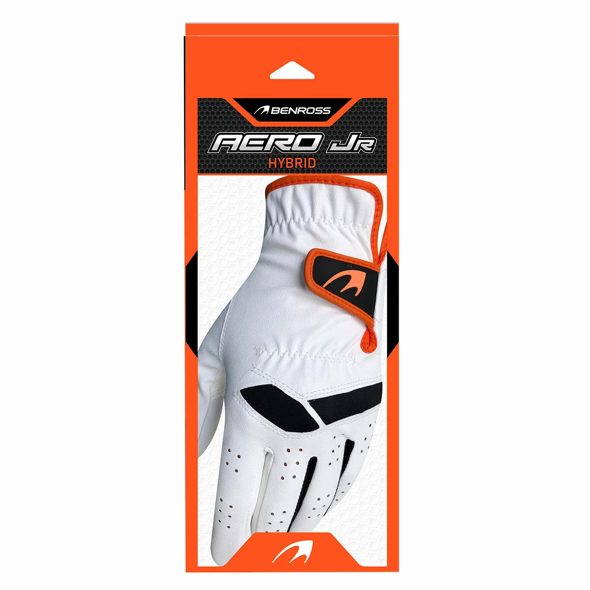 Benross Aero Hybrid Glove Jnr UNISEX SMALL WHT ORANGE - Image 3
