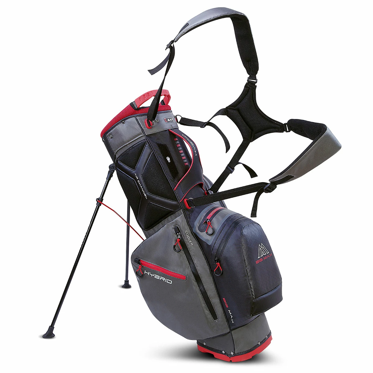Big Max Dri Lite Hybrid 2 Bag UNISEX CHARCOAL BLACK RED - Image 2