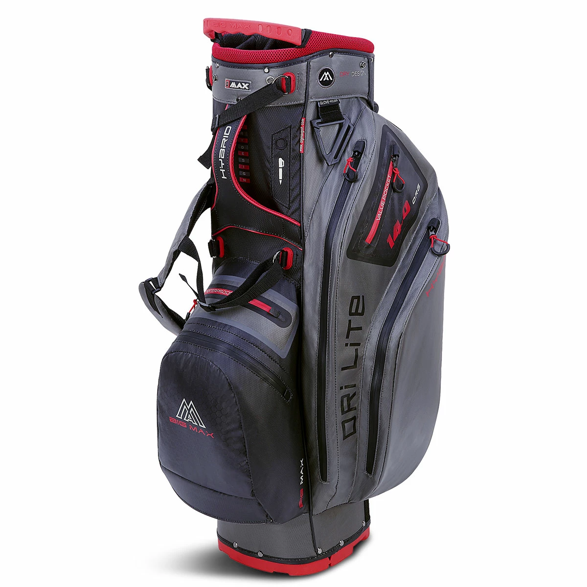 Big Max Dri Lite Hybrid 2 Bag UNISEX CHARCOAL BLACK RED - Image 5