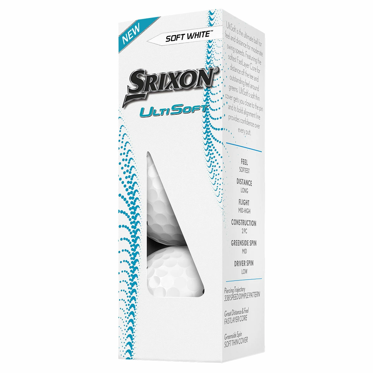 Srixon SRX UltiSoft 4 12 Pack UNISEX WHITE - Image 2