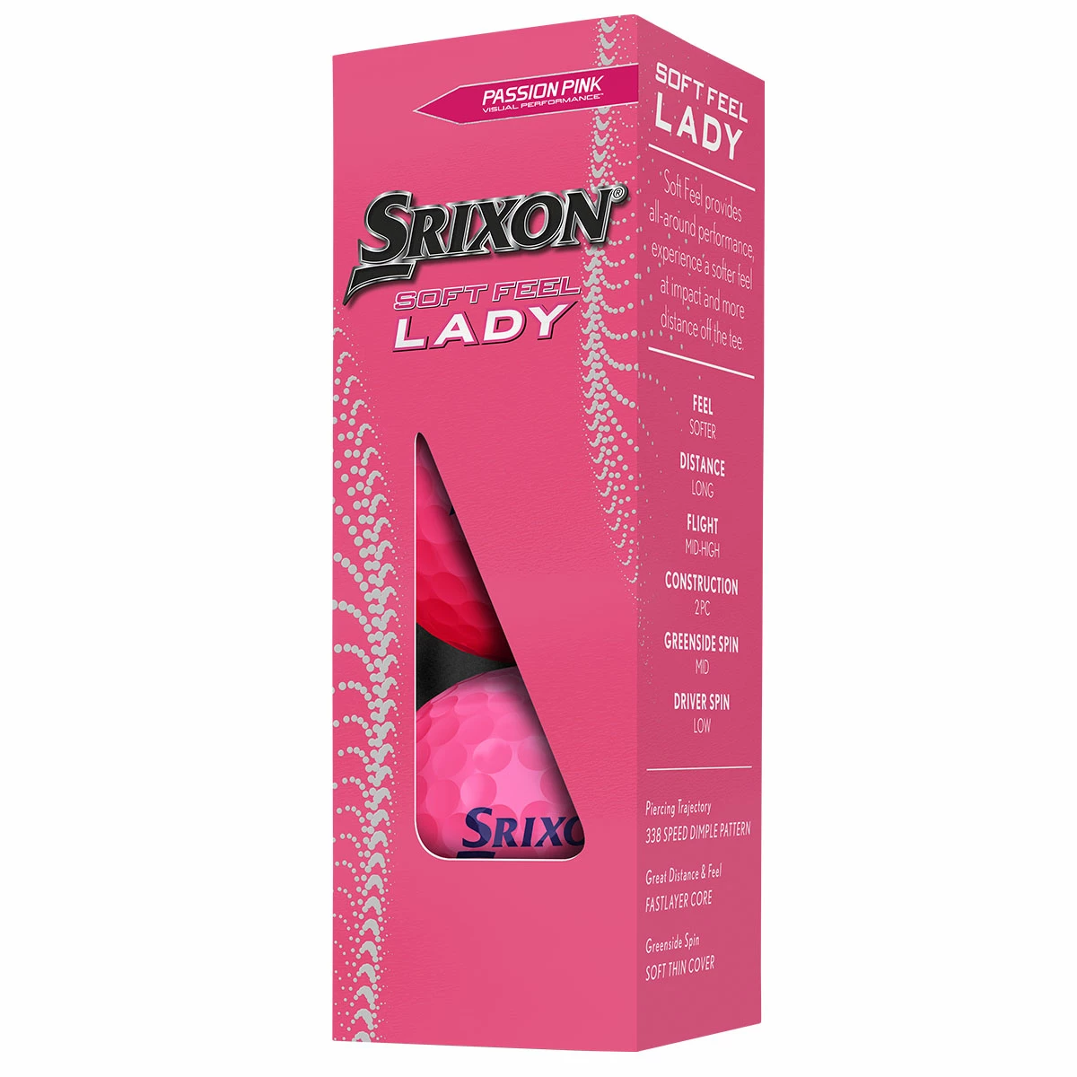 Srixon Soft Feel Ladies 12Pk PASSION PINK - Image 3